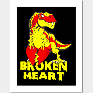 Dinosaur Broken Heart tees Posters and Art